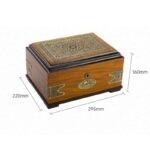 Hộp giữ ẩm cigar bằng gỗ họa tiết cổ điển LBS6410