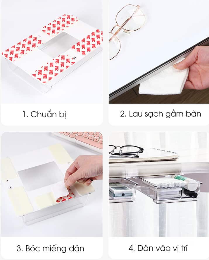 Hộp ngăn kéo đựng đồ âm bàn trong suốt ZM0123 7