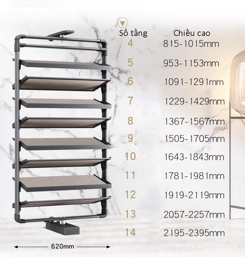 Kệ để giày khung hợp kim nhôm xoay 360 độ RBL2619 7