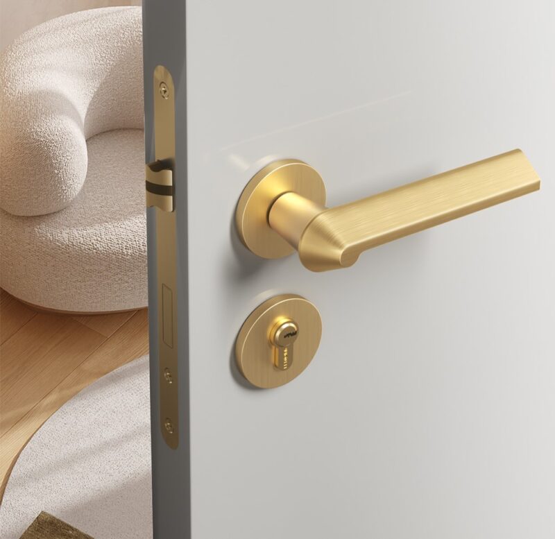 Khóa cửa tay gạt hiện đại TikTok hợp kim kẽm X045 2