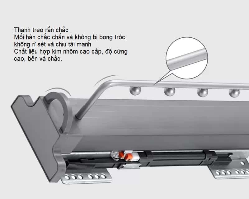 Móc treo tủ quần áo hợp kim nhôm cao cấp RBL2204 4