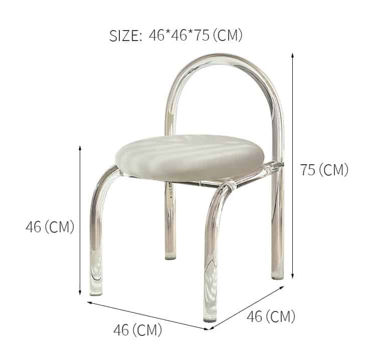 Ghế ăn Crystal Chair trong suốt đệm nhung CXS6812 12