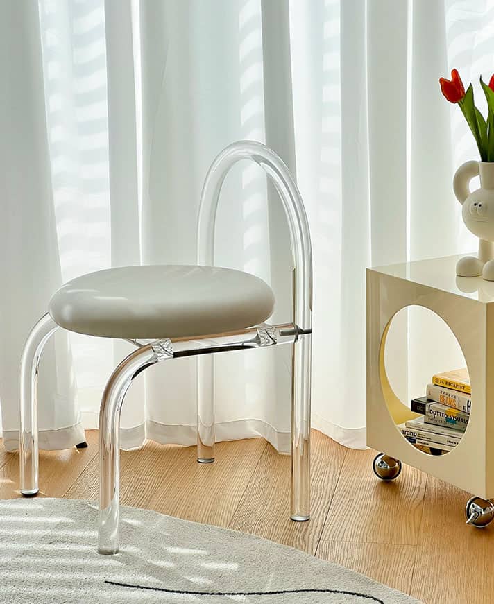 Ghế ăn Crystal Chair trong suốt đệm nhung CXS6812 5