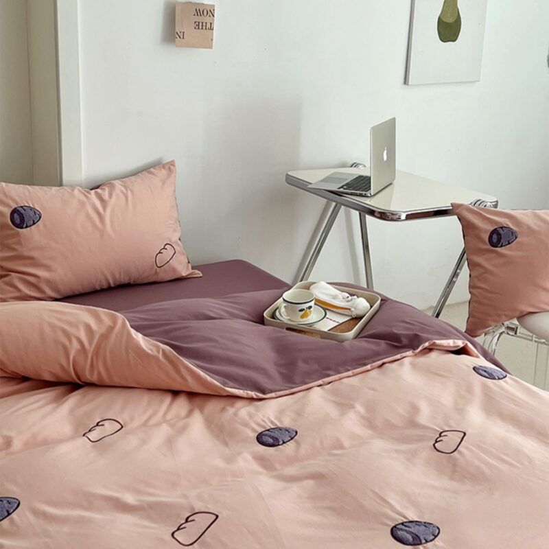 Bộ chăn ga gối cotton họa tiết củ khoai tím MM2275 1