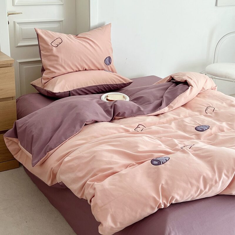 Bộ chăn ga gối cotton họa tiết củ khoai tím MM2275