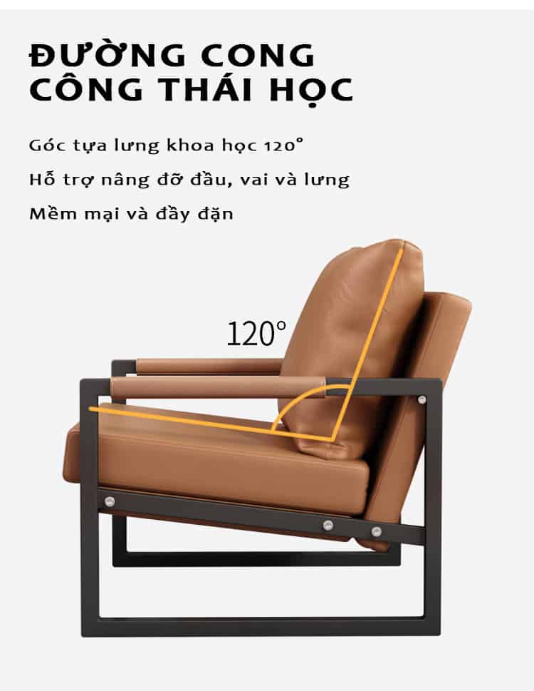 Ghế da sofa khung thép carbon kiểu Ý CS400 8