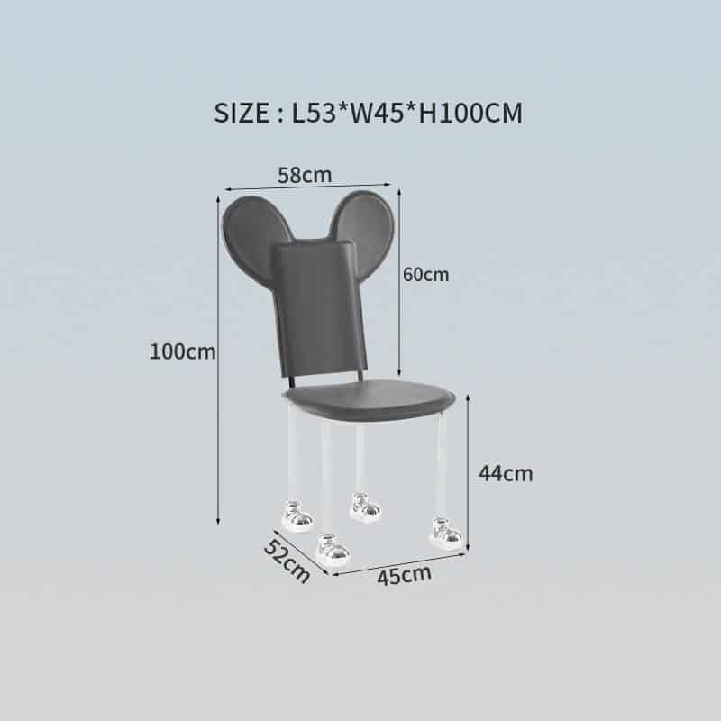 Ghế ăn Mickey bọc da khung inox cao cấp CX7137 5