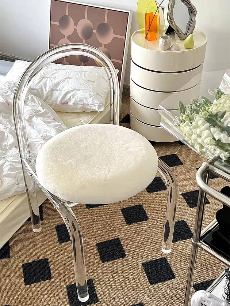 Ghế ăn Crystal Chair trong suốt đệm nhung CXS6812 11