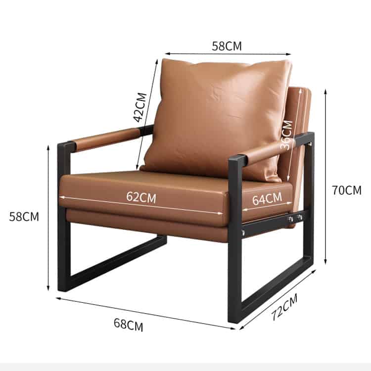Ghế da sofa khung thép carbon kiểu Ý CS400 15