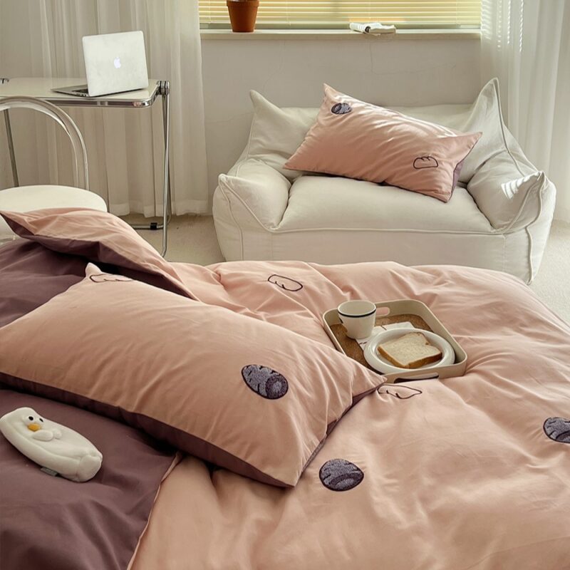 Bộ chăn ga gối cotton họa tiết củ khoai tím MM2275 2