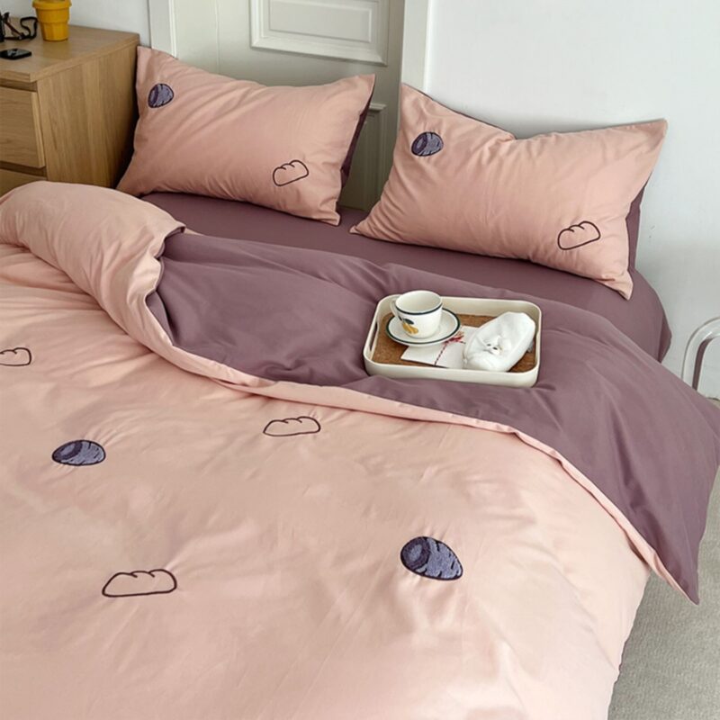 Bộ chăn ga gối cotton họa tiết củ khoai tím MM2275 3