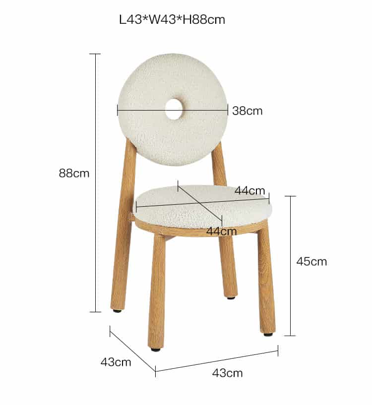 Ghế ăn Donut Sherpa khung gỗ kiểu Bắc Âu AD6939 12