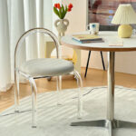 Ghế ăn Crystal Chair trong suốt đệm nhung CXS6812