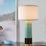 Đèn bàn gốm sứ trang trí phòng sách đế đồng RX188