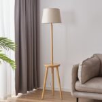 Đèn cây đứng ghế sofa ba chân thân gỗ MZL013