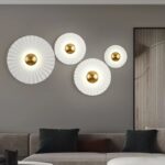 Đèn gắn tường kiểu quạt tròn gấp nếp sáng tạo HX5666