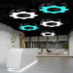 Đèn LED thả trần phòng gym hình bánh răng CL001
