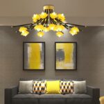 Đèn thả trần hoa sen trên cành phong cách Zen T9349