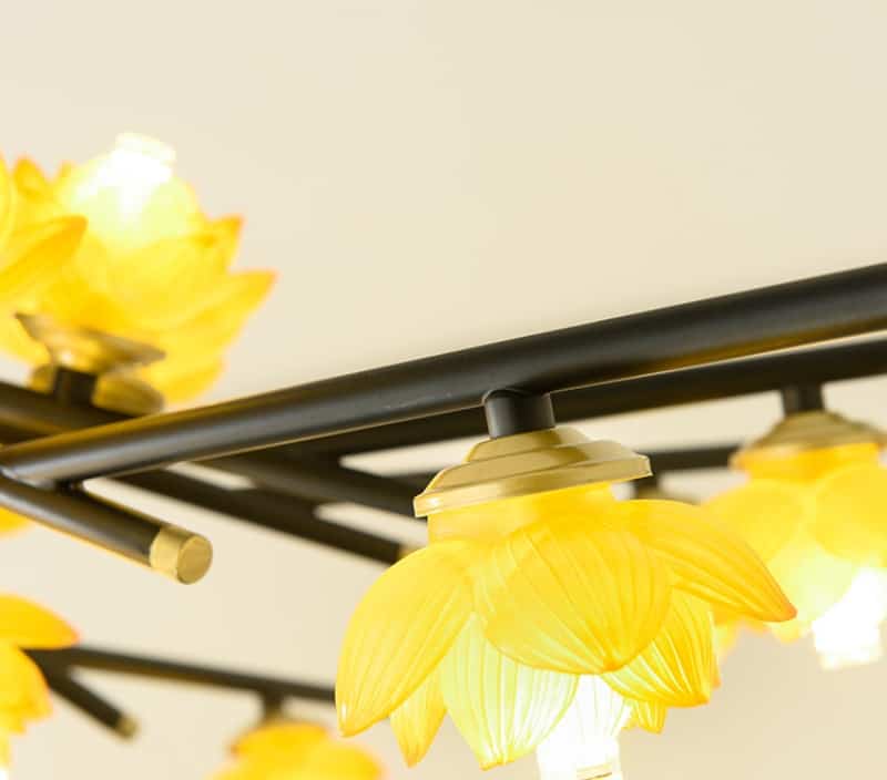 Đèn thả trần hoa sen trên cành phong cách Zen T9349 14