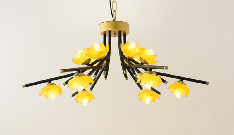 Đèn thả trần hoa sen trên cành phong cách Zen T9349 7