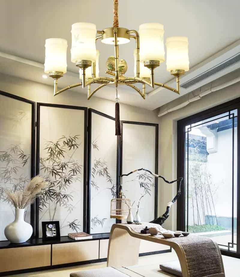 Đèn thả trần kiểu dáng chim đậu cành tre T5766 10
