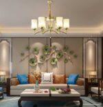 Đèn thả trần kiểu dáng chim đậu cành tre T5766