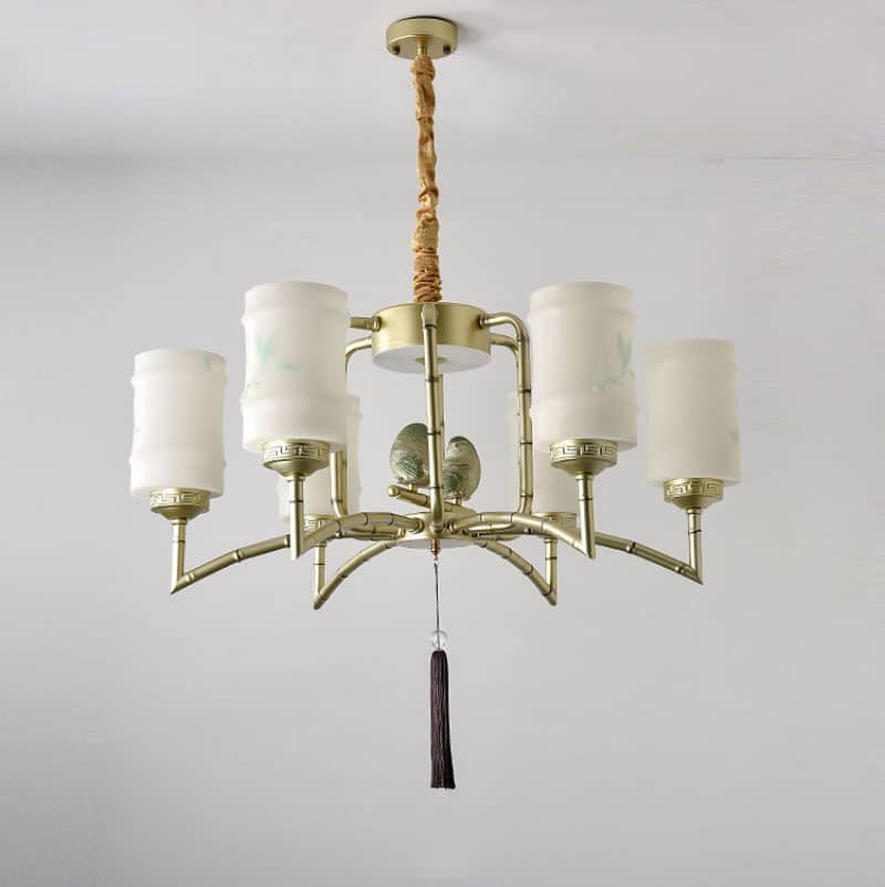 Đèn thả trần kiểu dáng chim đậu cành tre T5766 11