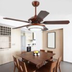 Quạt đèn thả trần cánh gỗ phong cách Á Đông FA9015