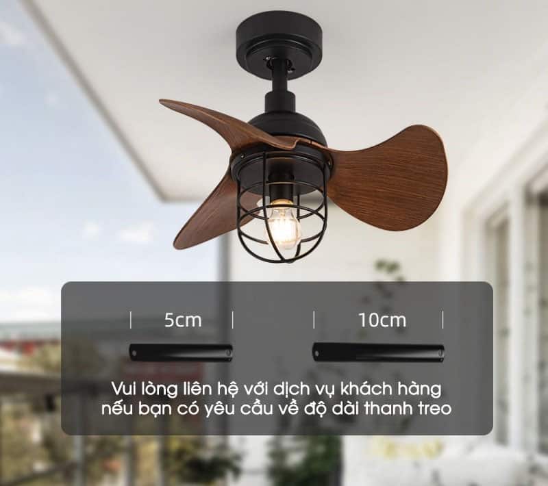 Quạt trần đèn phong cách công nghiệp độc đáo FA2895 12