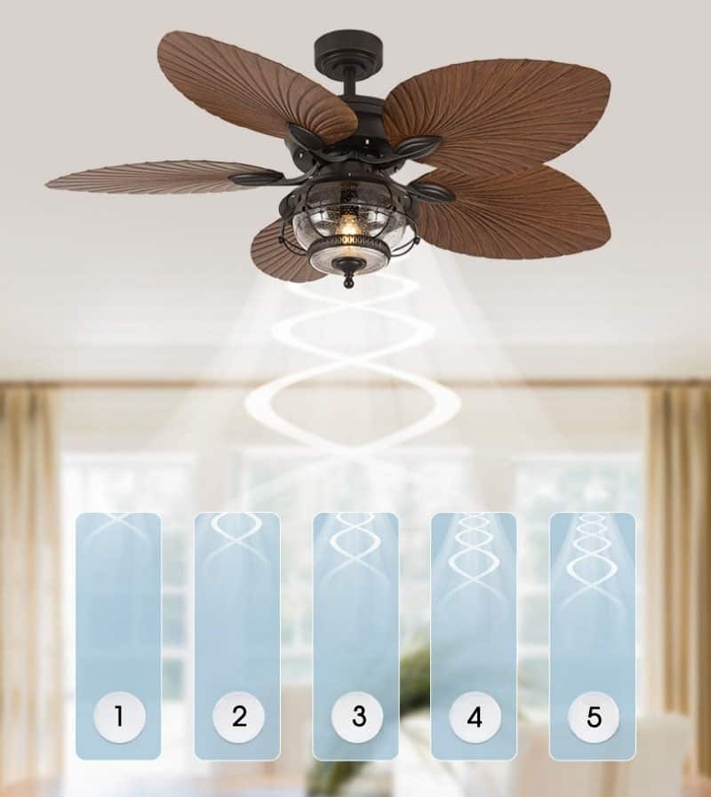 Quạt trần đèn thủy tinh cánh ABS kiểu Mỹ FA6394 9
