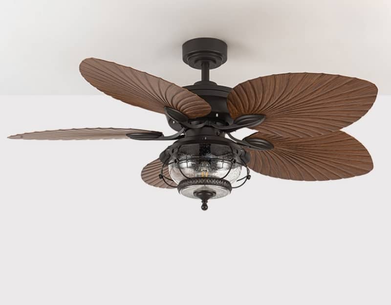 Quạt trần đèn thủy tinh cánh ABS kiểu Mỹ FA6394 12