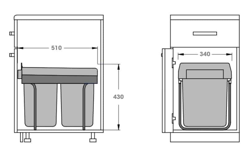 Thùng rác âm tủ thông minh loại 40 lít Taura DB-20 6