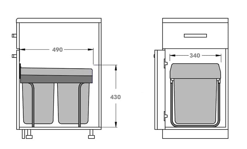 Thùng rác âm tủ thông minh loại 40 lít Taura DB-20 7