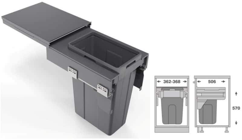 Thùng rác nhà bếp thông minh âm tủ Taura BRD400 11