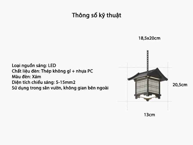 Đèn thả trang trí mái hiên cổ điển Á Đông D8452C 12