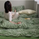 Bộ chăn ga gối cotton họa tiết thảm thực vật JJ2239