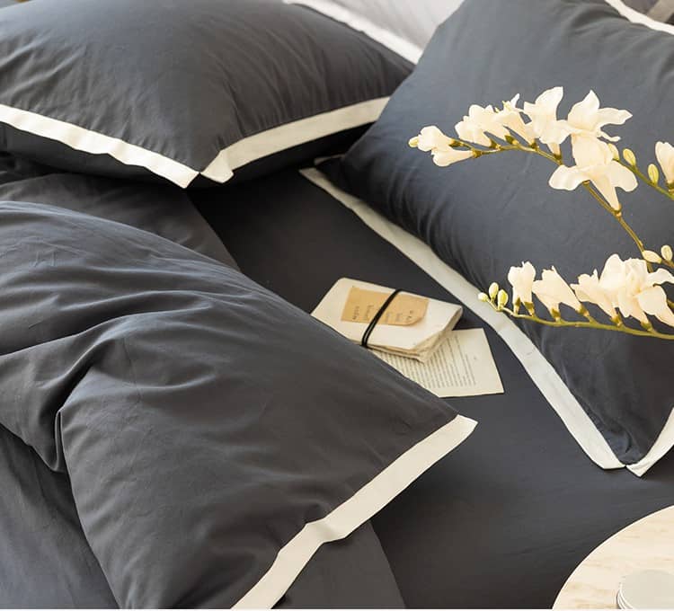 Bộ chăn ga vỏ gối màu sắc họa tiết tối giản JJ3743 5