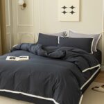 Bộ chăn ga vỏ gối màu sắc họa tiết tối giản JJ3743