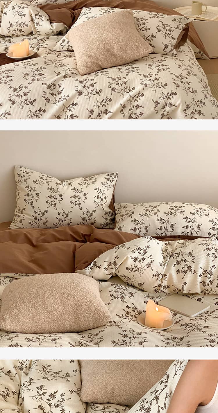 Bộ chăn ga vỏ gối vải cotton dệt waffle JJ1228 13