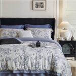 Bộ chăn ga gối Tencel hoa trắng mềm mại ZH5417