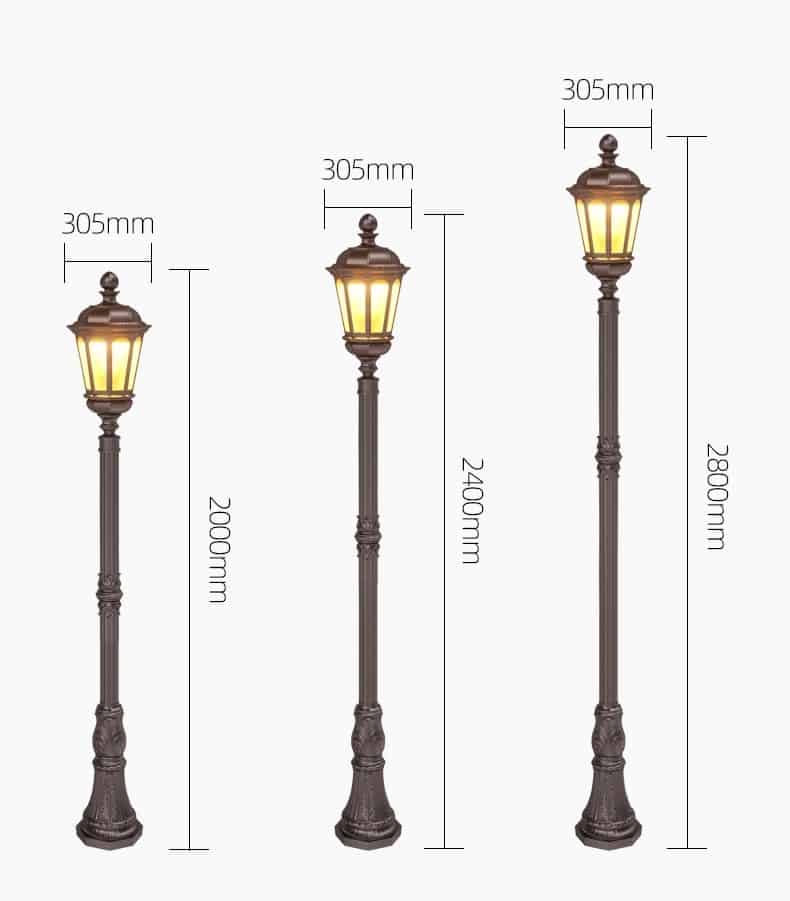 Cột đèn sân vườn ngoài trời kiểu Châu Âu WZ002 22