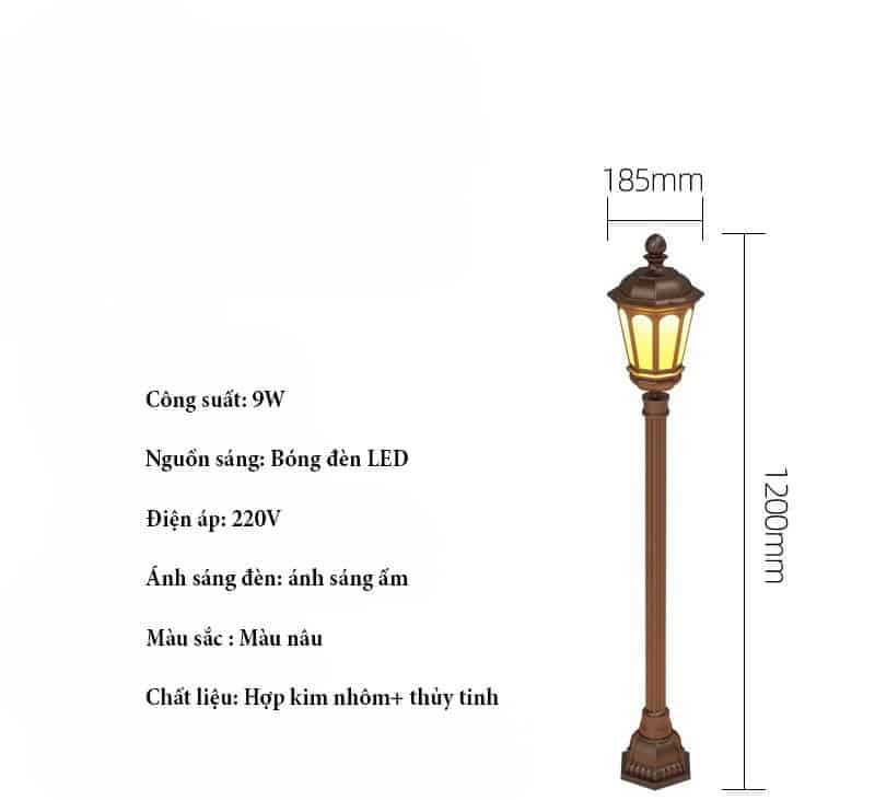 Cột đèn sân vườn ngoài trời kiểu Châu Âu WZ002 18