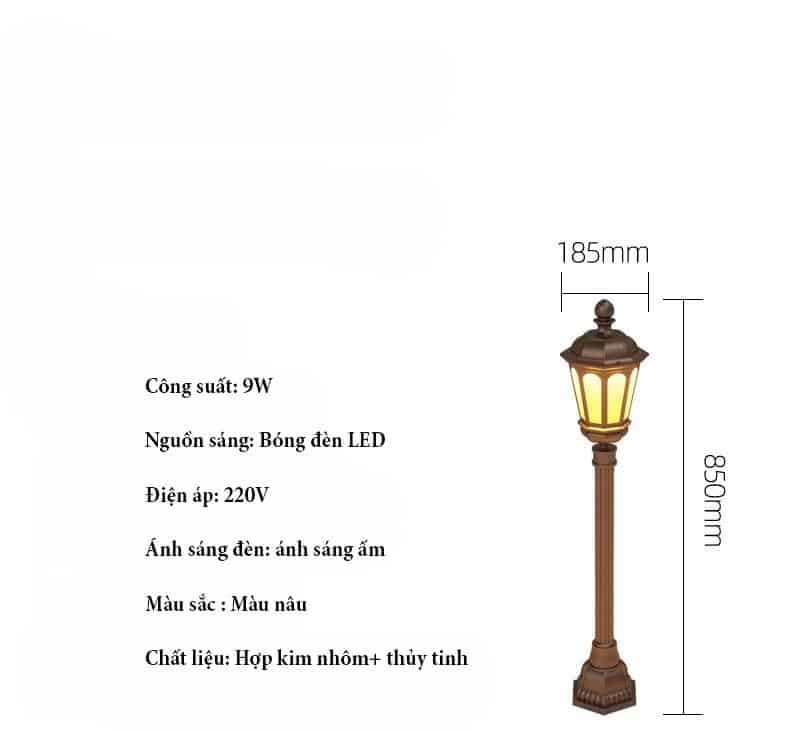 Cột đèn sân vườn ngoài trời kiểu Châu Âu WZ002 17