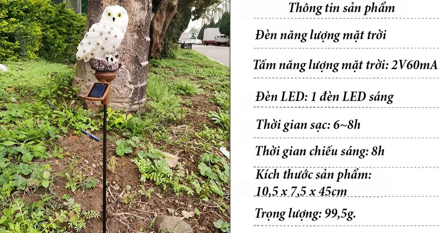 Cột đèn trang trí sân vườn chim cú mèo BD19 12