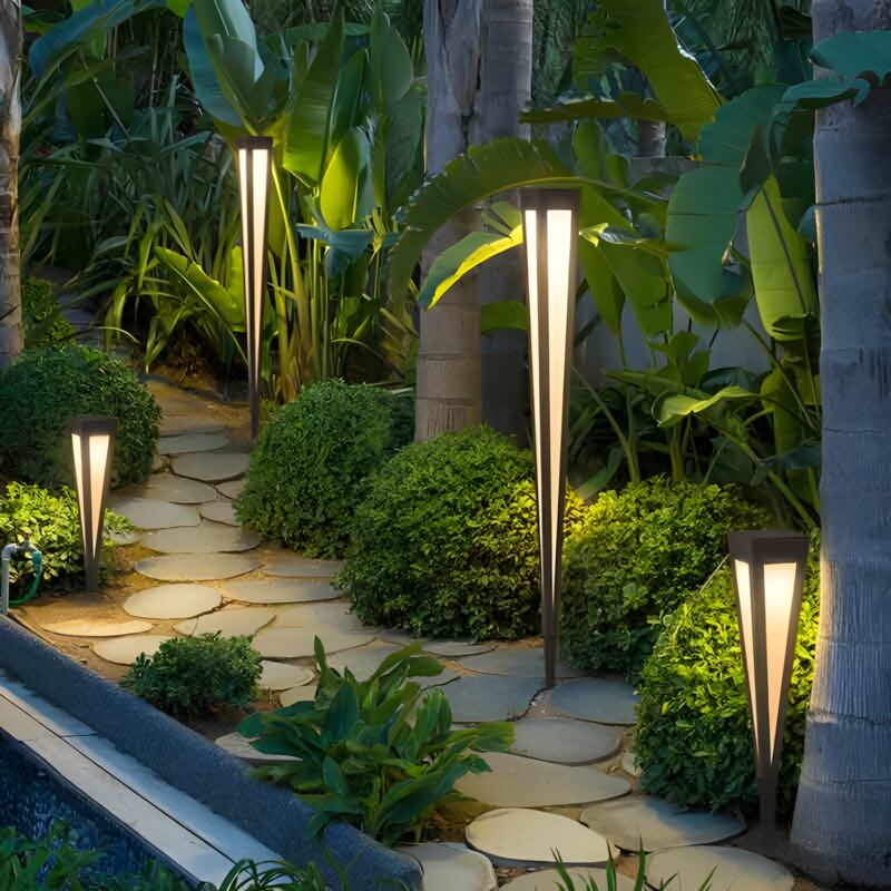 Đèn cột bãi cỏ ngoài trời năng lượng mặt trời YC3043 4