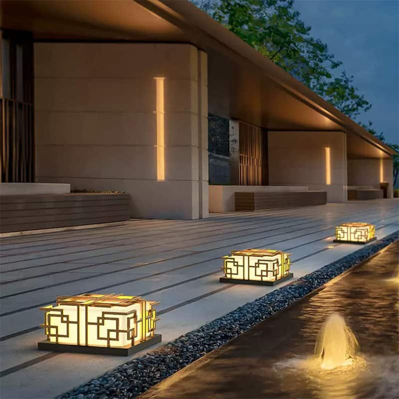 Đèn cột trụ trang trí sân vườn phong cách Á Đông C3048 9
