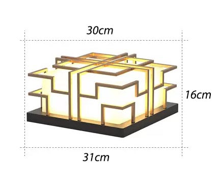 Đèn cột trụ trang trí sân vườn phong cách Á Đông C3048 15