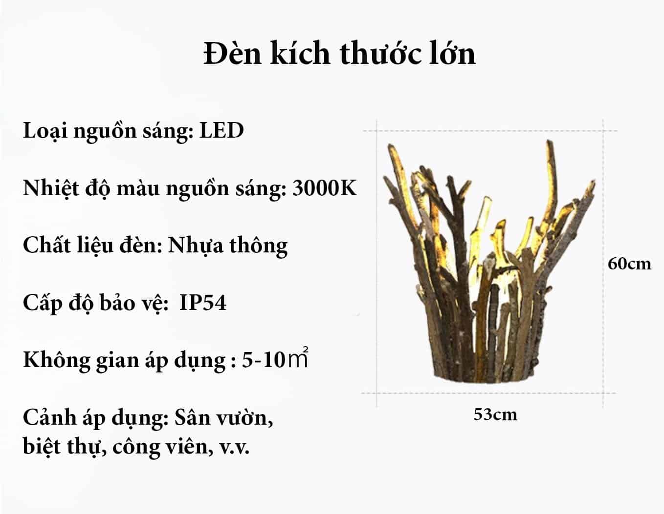 Đèn hắt bóng cành cây khô độc đáo C3070 14