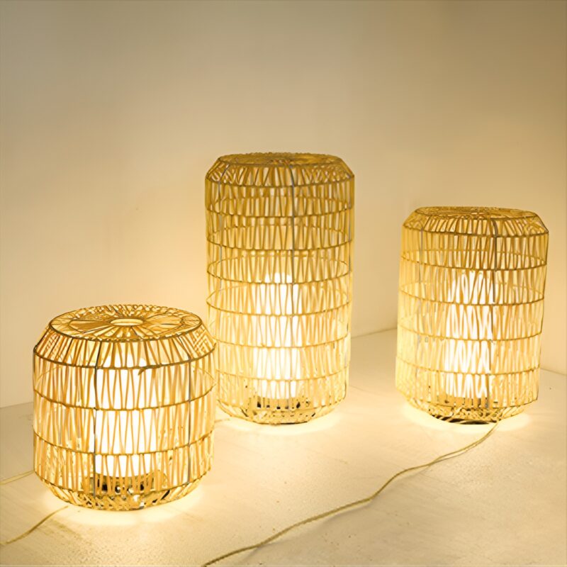 Đèn led đan mây hình trụ trang trí sân vườn AL6726 1