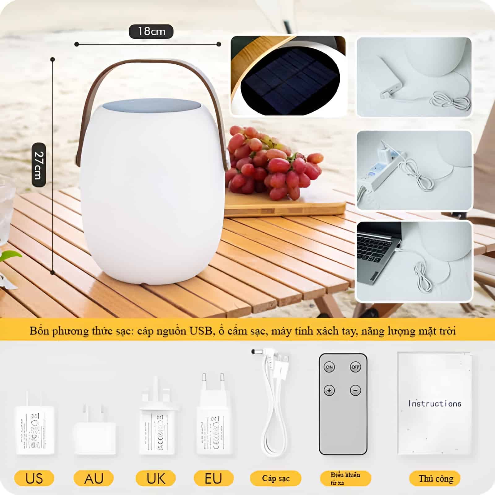 Đèn led di động năng lượng mặt trời YM1002 11